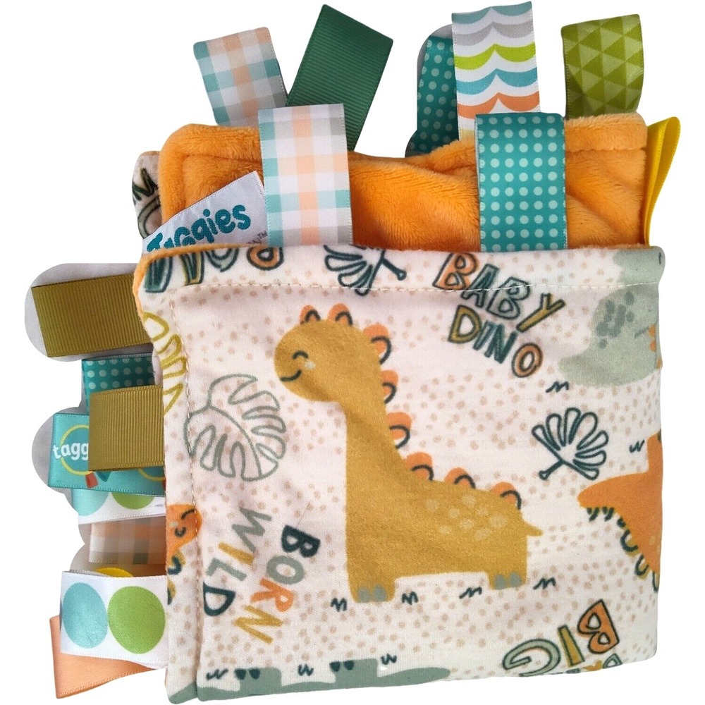 Taggies Mary Meyer Dinosaur Baby Security Blanket Lovey Dino Born Wild 11" Tags